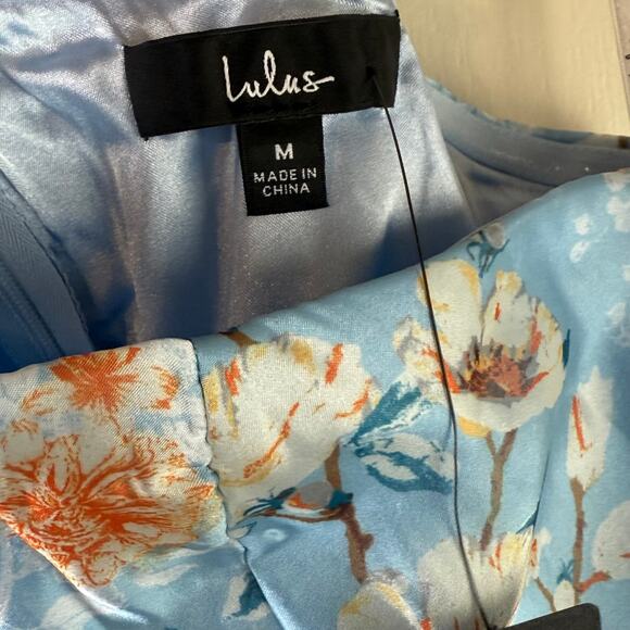 Bloom Into Love Blue Floral Organza One-Shoulder Maxi Dress - Picture 10 of 13